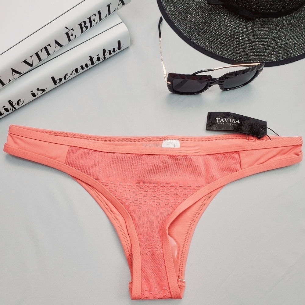 NWT Tavik Textured Cheeky Peach Bikini Bottom Large